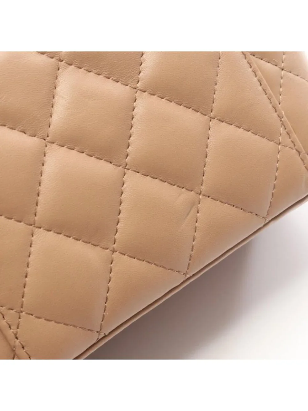 Chanel Shoulder Bag Quilted Vanity Beige Lambskin